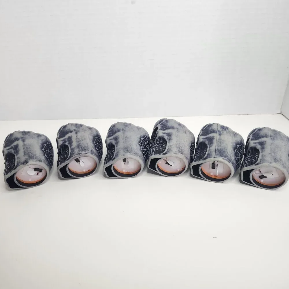 Lot Of 6 Skull Tea Lights